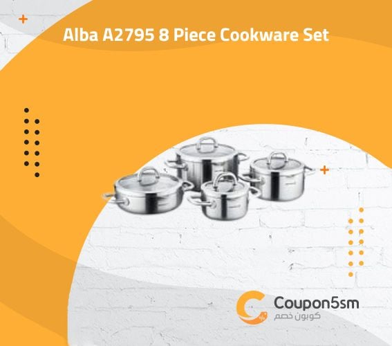 Alba A2795 8 Piece Cookware Set