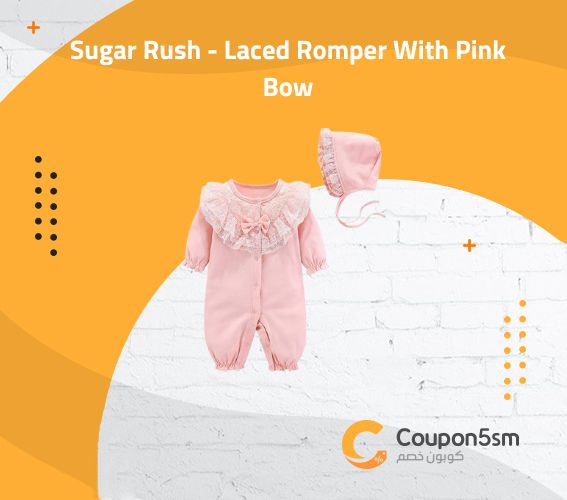 Sugar Rush - Laced Romper With Pink Bow